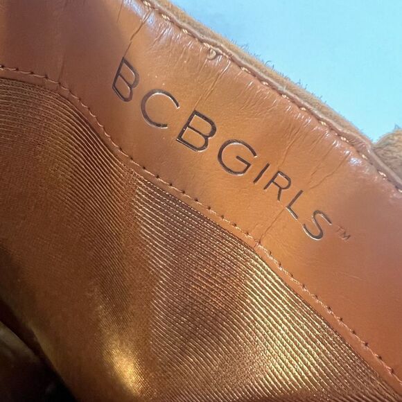 BCBGirls Inkie’s Brown Suede Fringe Roper Style Ankle Boots Side Zip Round Toe - Picture 6 of 14